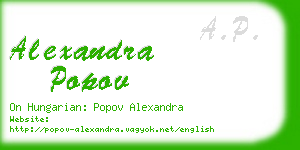 alexandra popov business card